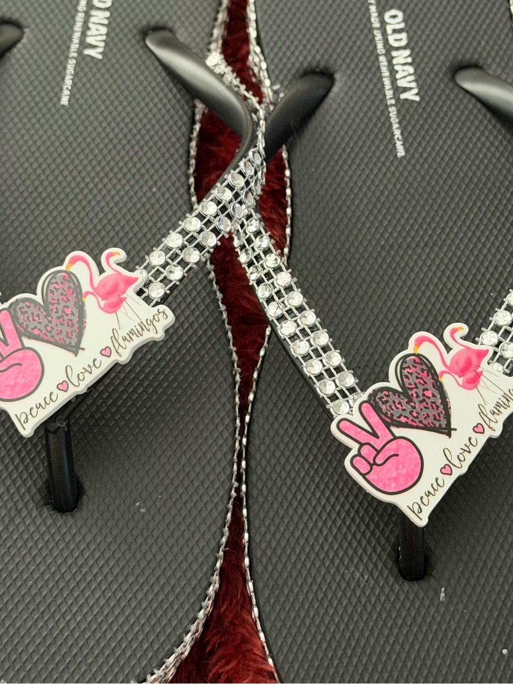 Flamingo Flip-flop sandals with decorative straps
